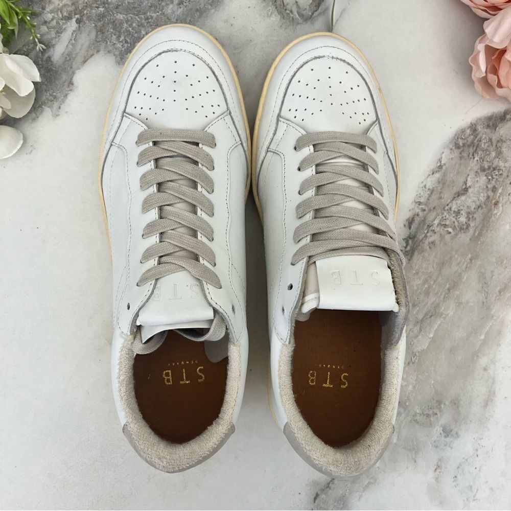 STB Shoe The Bear Babtiste Lace-Up Sneaker in White/Gray Size 8 NEW - Picture 9 of 15